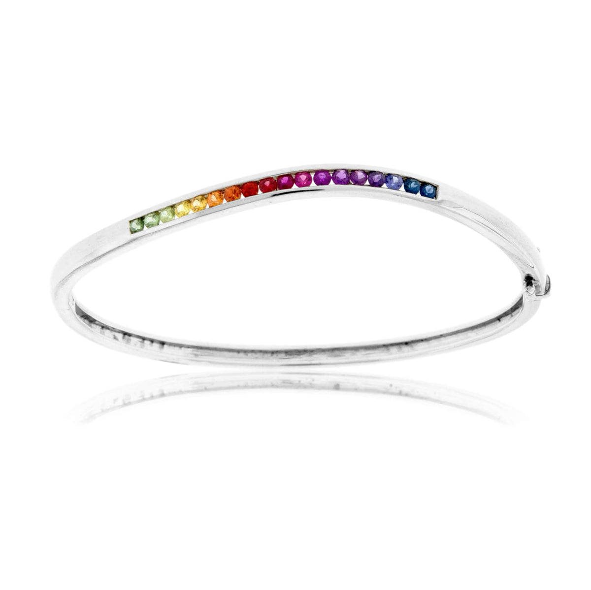 Channel Set Diamond Cut Rainbow Sapphire Bracelet - Park City Jewelers