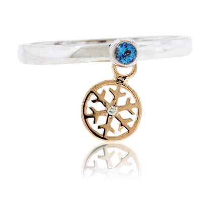 Charm Style Ring with Snowflake Charm - Park City Jewelers