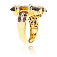 Checkerboard Mixed Gemstone and Diamond Accented Ring - Park City Jewelers