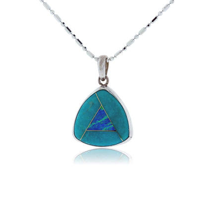 Chrysocolla & Onlay Inlay Pendant - Park City Jewelers