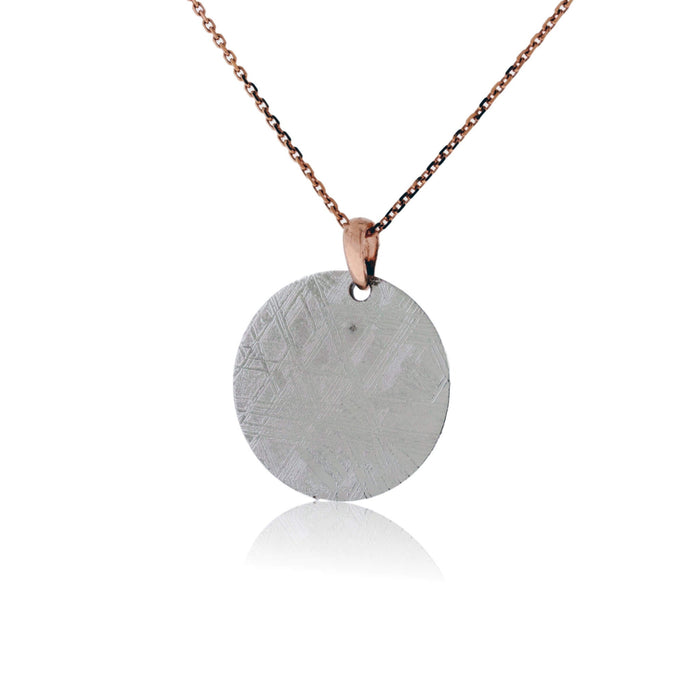 Circle Meteorite Pendant with Gold Bail - Park City Jewelers