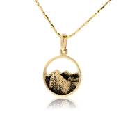 Circle Mountain Scene with Tree Pendant - Park City Jewelers