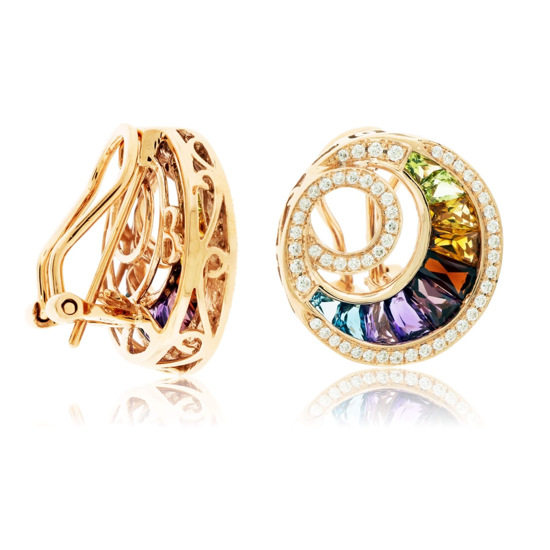 Amazon.com: Rainbow Fire Mystic Topaz Princess Cut Earrings: Clothing,  Shoes & Jewelry