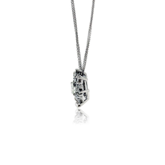 Cluster Diamond Snowflake Pendant w/ Chain - Park City Jewelers