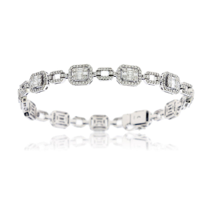 Cluster Style Diamond Tennis Bracelet - Park City Jewelers