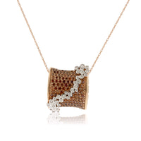 Cognac Diamond & Diamond Pendant w/Chain - Park City Jewelers