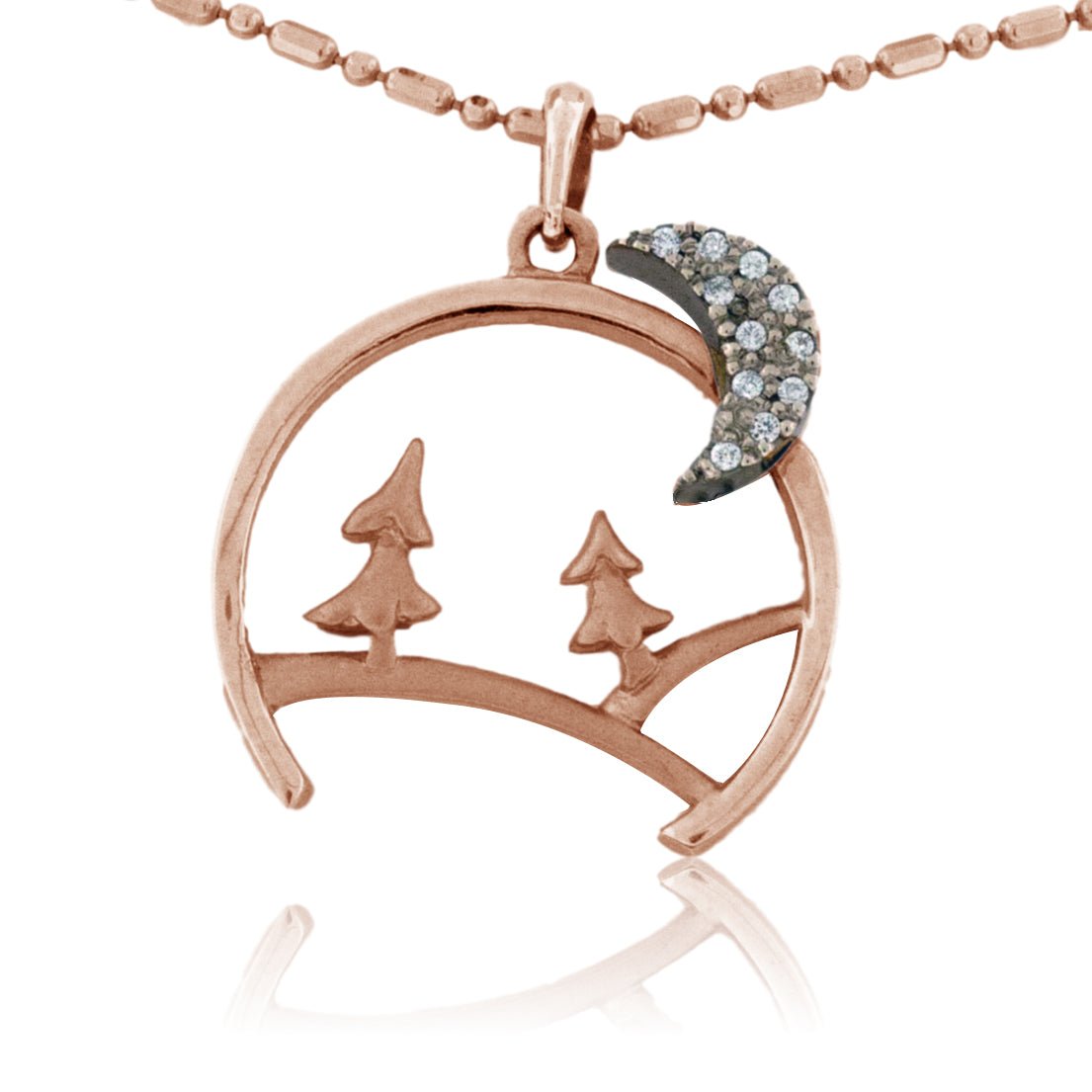 Crescent Moon, Mountain and Tree Pendant - Park City Jewelers