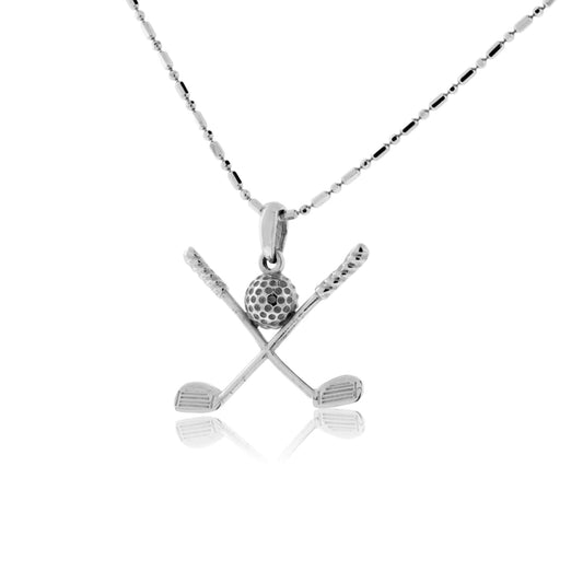 Crossed Golf Clubs Pendant - Park City Jewelers