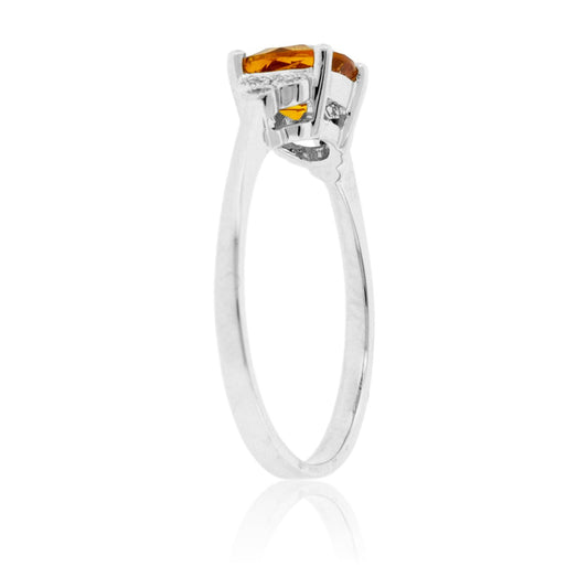 Cushion Citrine and Diamond Accented Ring - Park City Jewelers