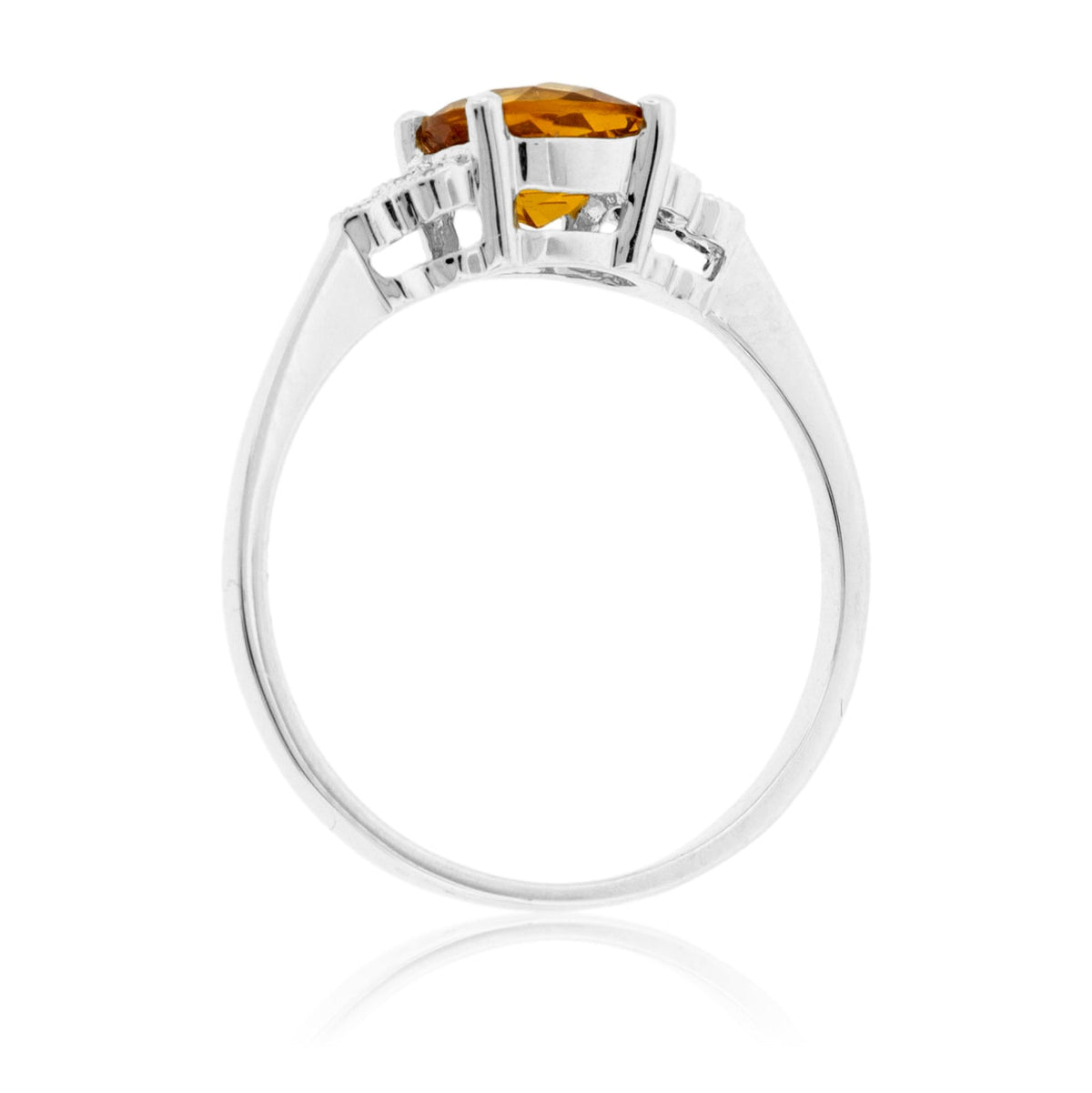 Cushion Citrine and Diamond Accented Ring - Park City Jewelers