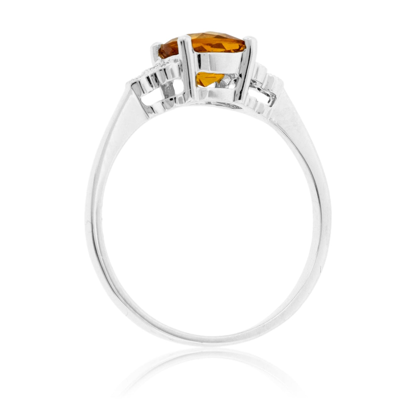 Cushion Citrine and Diamond Accented Ring - Park City Jewelers