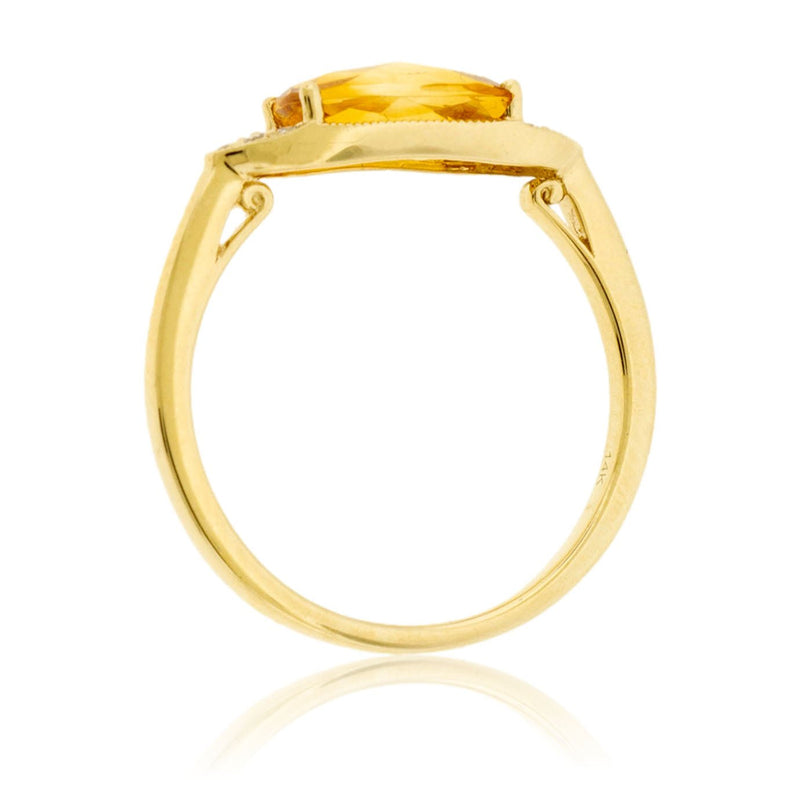 Cushion Cut Citrine and Vintage Inspired Ring - Park City Jewelers
