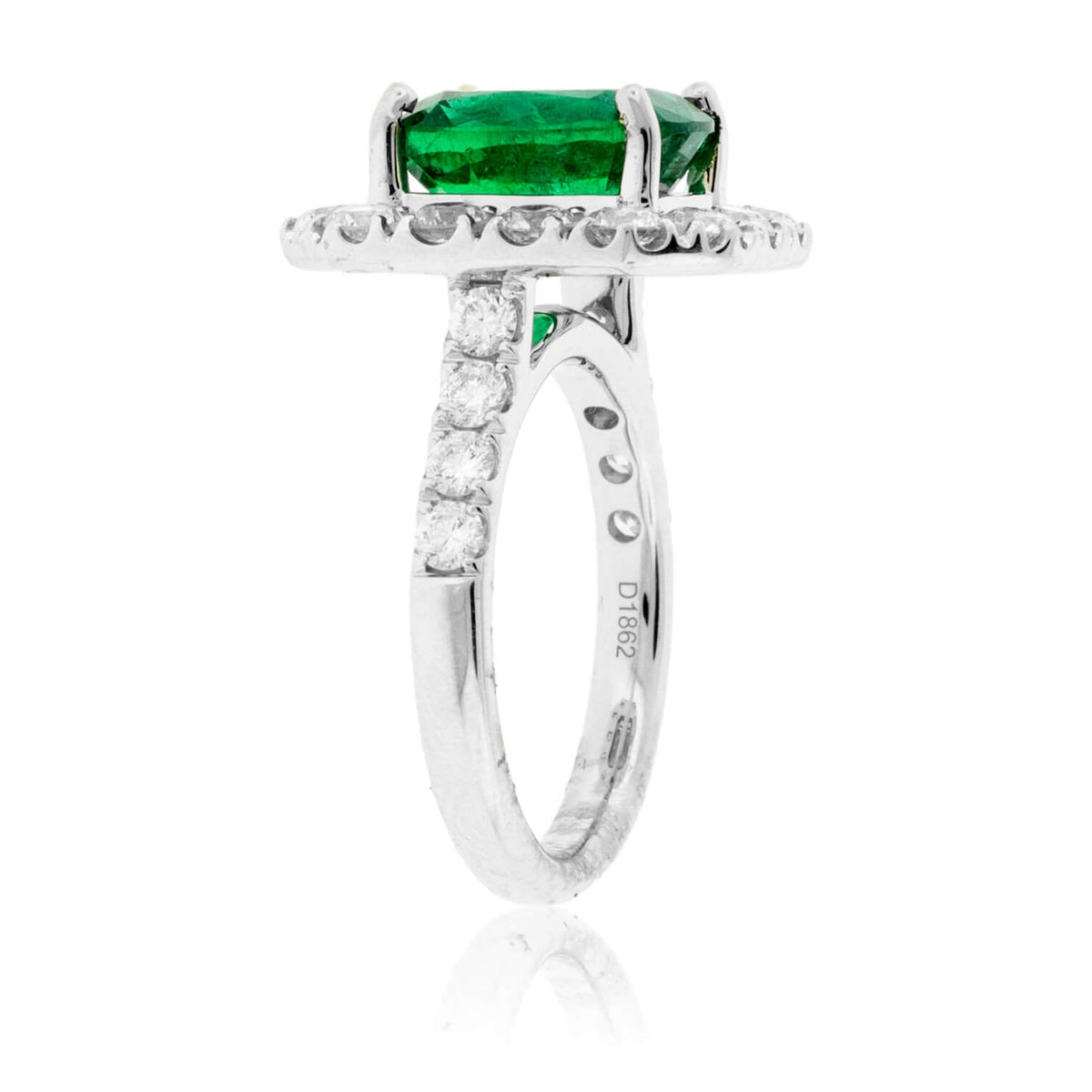 Cushion-Cut Emerald & Diamond Halo Ring - Park City Jewelers