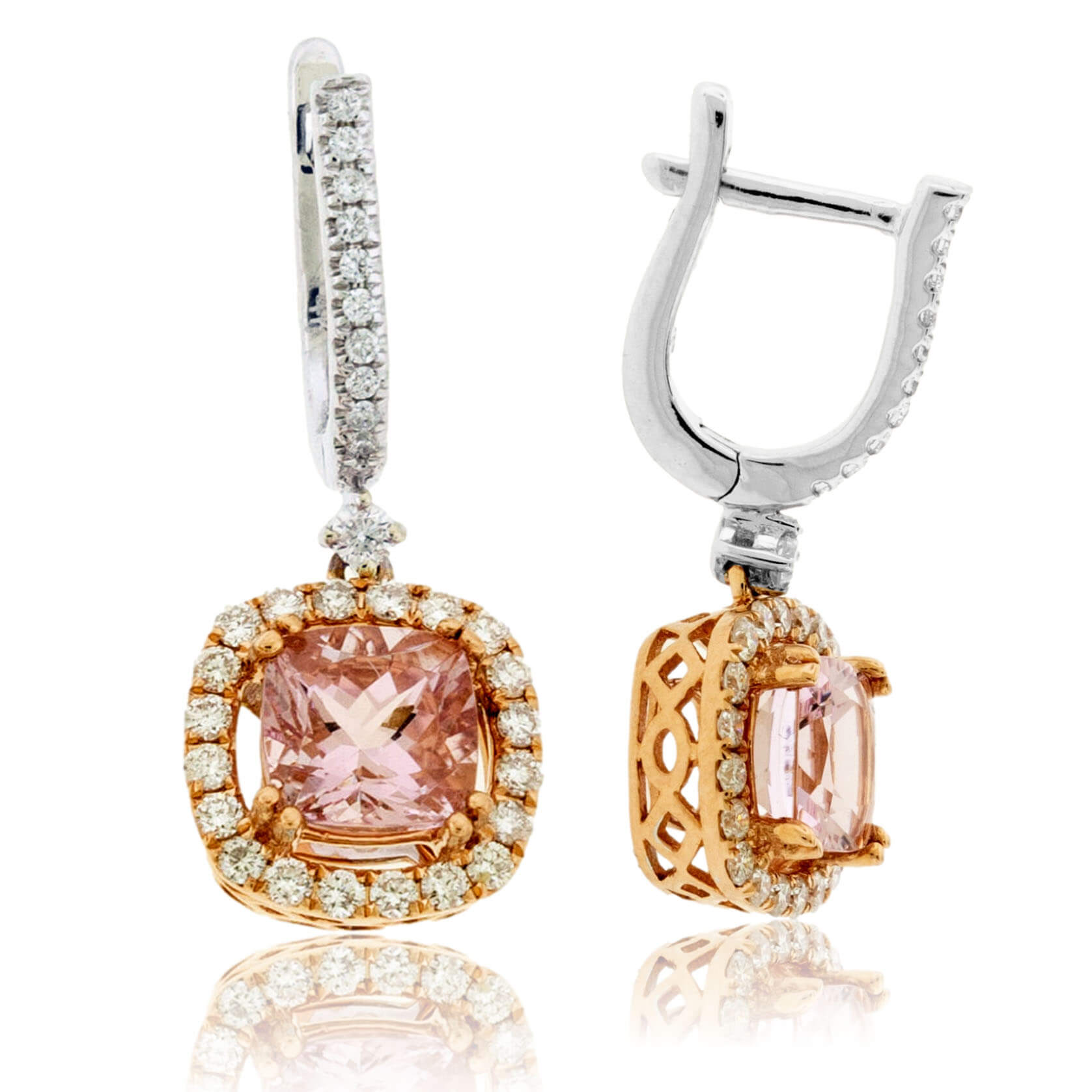 Cushion cut deals morganite earrings