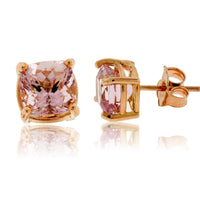 Cushion-Cut Morganite Stud Earrings - Park City Jewelers