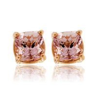 Cushion-Cut Morganite Stud Earrings - Park City Jewelers