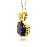 Cushion-Cut Tanzanite with Yellow Diamond Accented Design Pendant - Park City Jewelers