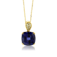 Cushion-Cut Tanzanite with Yellow Diamond Accented Design Pendant - Park City Jewelers