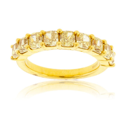 Cushion Cut Yellow Diamond Band - Park City Jewelers