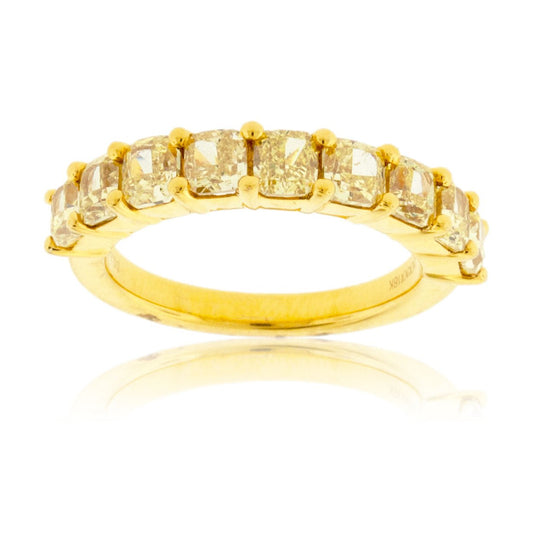 Cushion Cut Yellow Diamond Band - Park City Jewelers