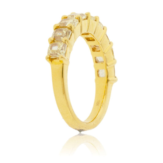Cushion Cut Yellow Diamond Band - Park City Jewelers