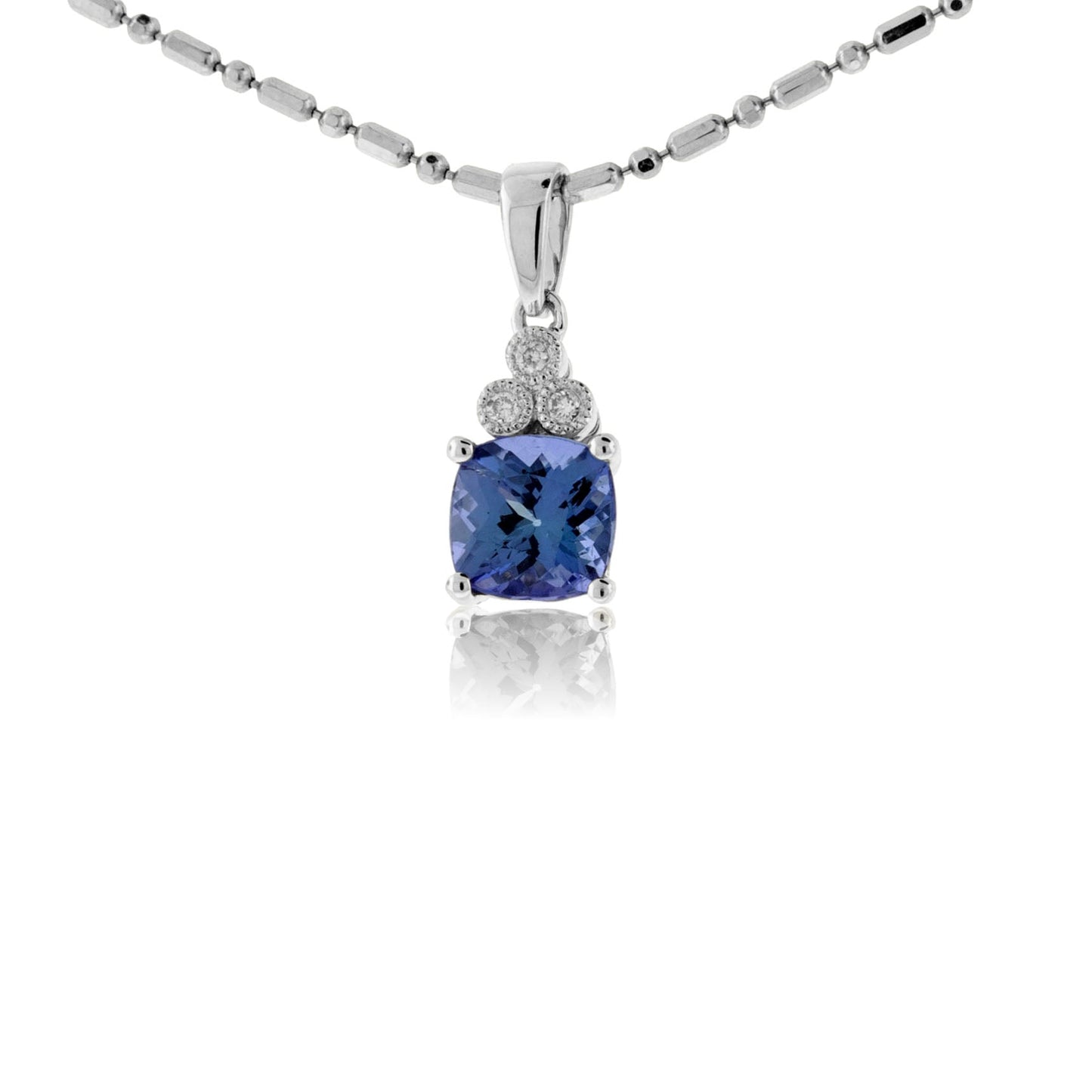 Cushion Tanzanite & Diamond Pendant - Park City Jewelers