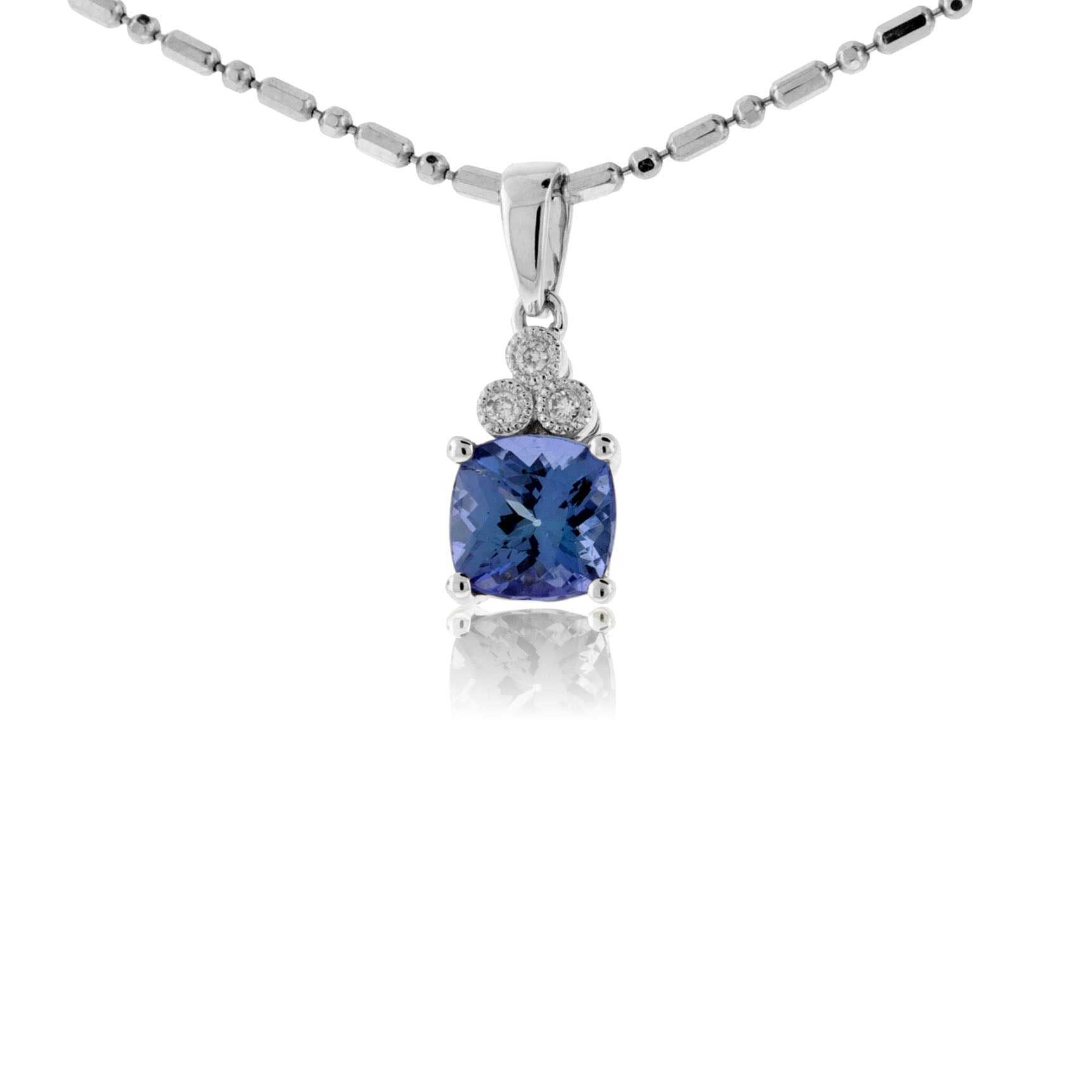 Cushion Tanzanite & Diamond Pendant - Park City Jewelers