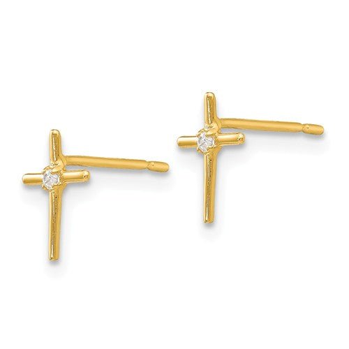 CZ Small Cross Post Stud Earrings - Park City Jewelers