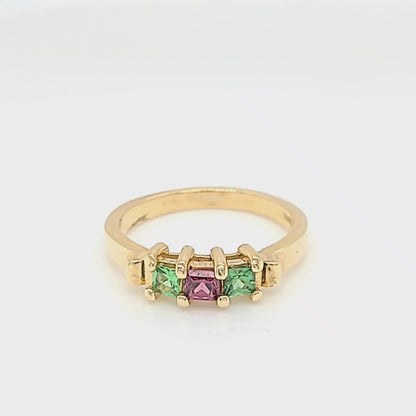 Tsavorite and Rhodolite Garnet Ring