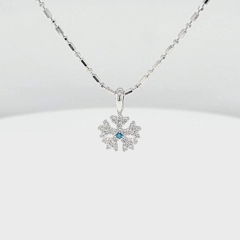 Domed Diamond Pave Snowflake Necklace