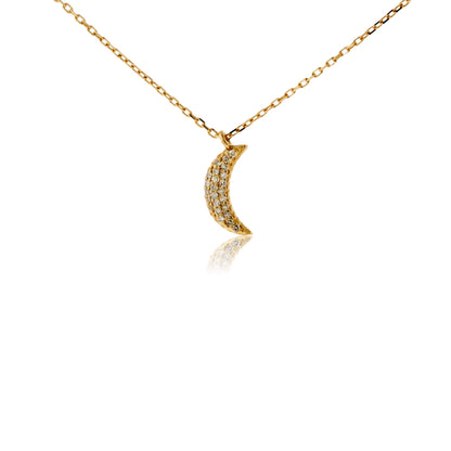 Dainty Crescent Moon Style Diamond Pendant - Park City Jewelers