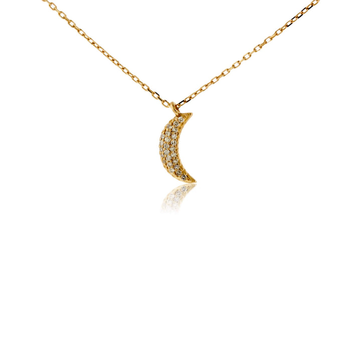 Dainty Crescent Moon Style Diamond Pendant - Park City Jewelers