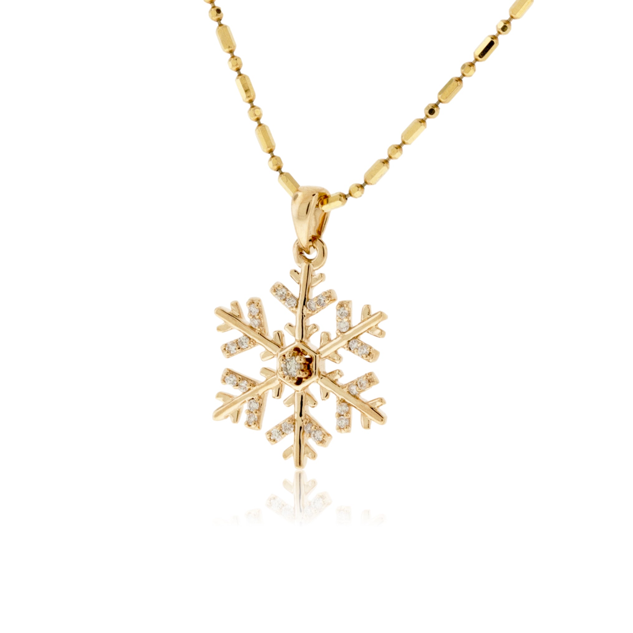 Diamond Snowflake 14K Gold Charm