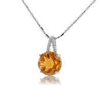 Daisy Cut Citrine & Diamond Pendant - Park City Jewelers