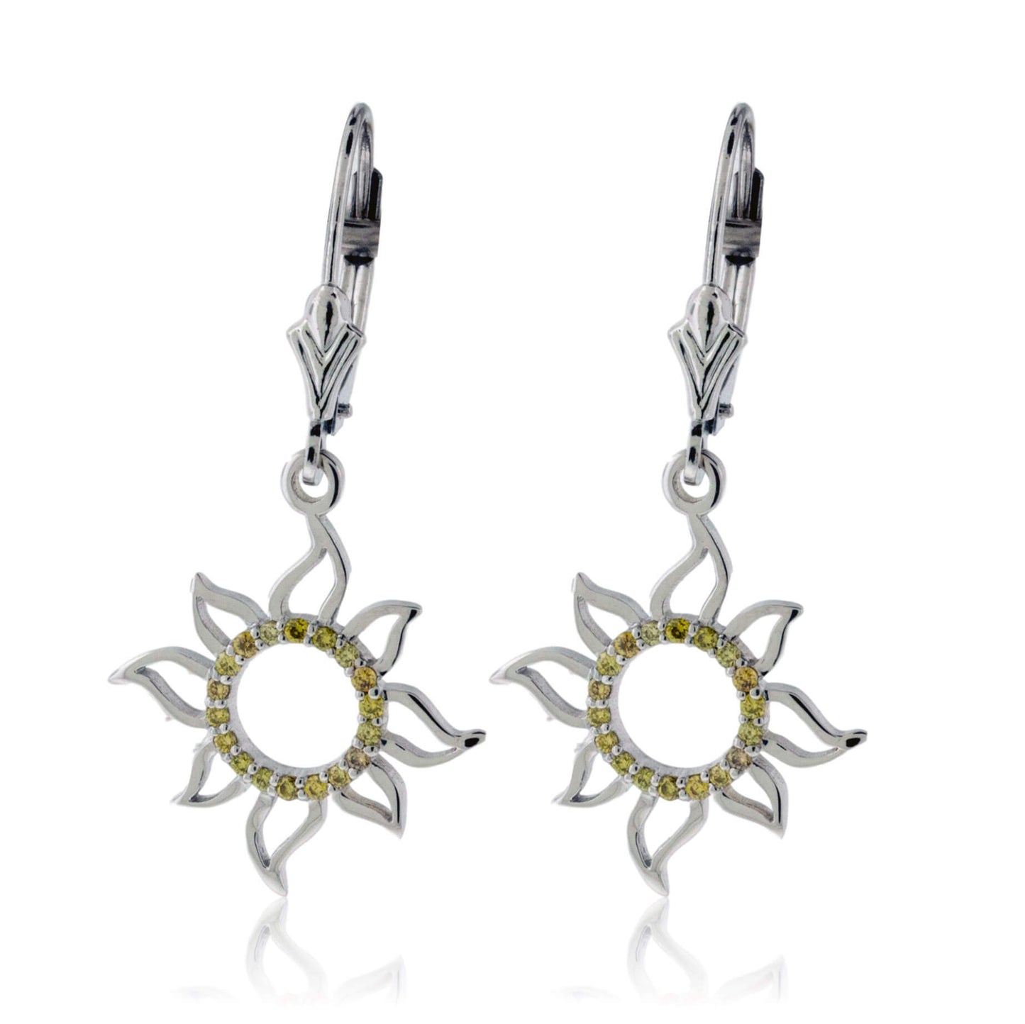 Dangle Sun Outline Diamond Earrings - Park City Jewelers
