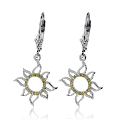 Dangle Sun Outline Diamond Earrings - Park City Jewelers
