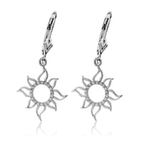 Dangle Sun Outline Diamond Earrings - Park City Jewelers