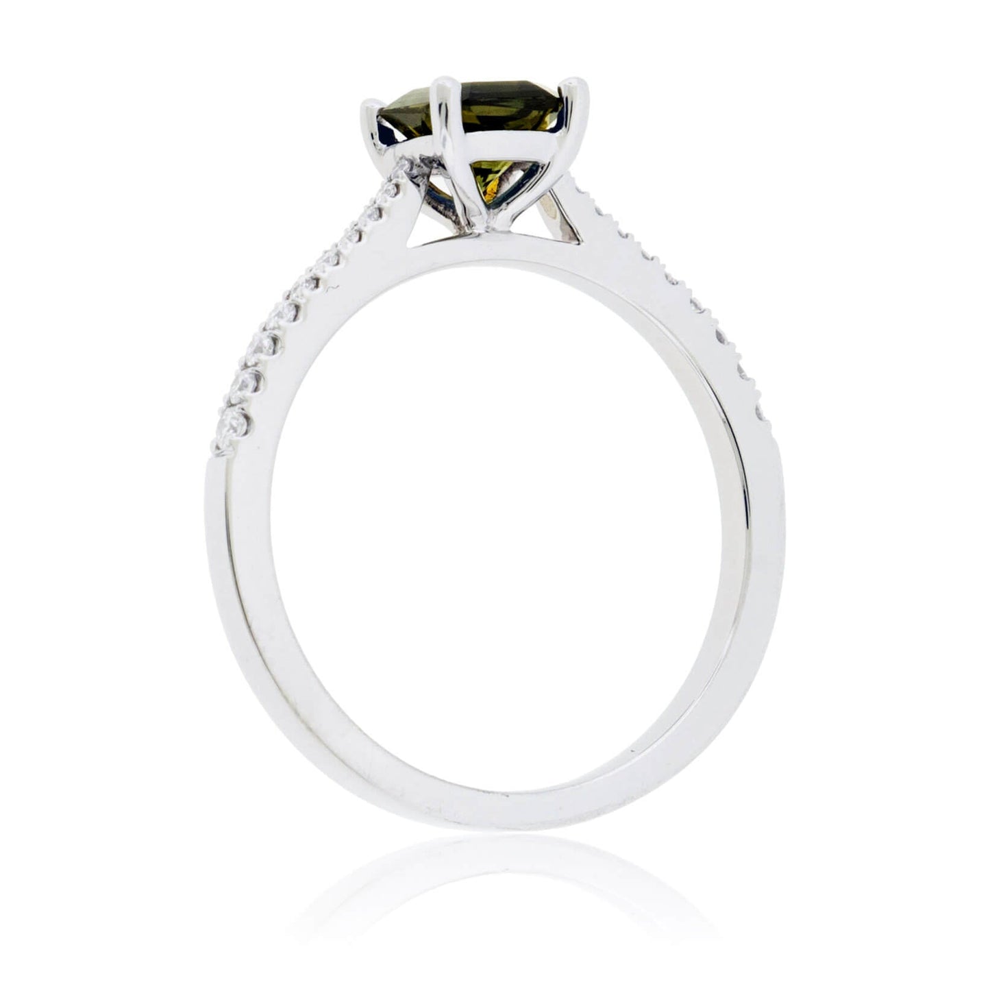 Dark Peacock Blue-Green Sapphire & Diamond Ring - Park City Jewelers
