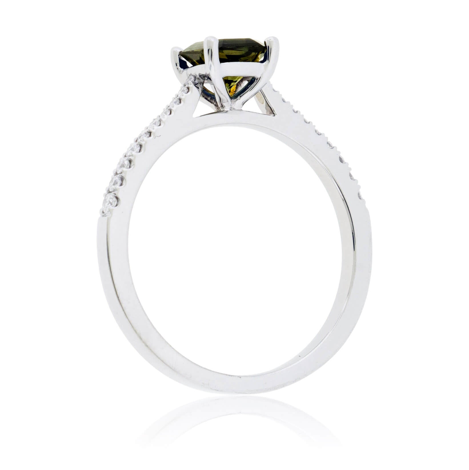 Dark Peacock Blue-Green Sapphire & Diamond Ring - Park City Jewelers