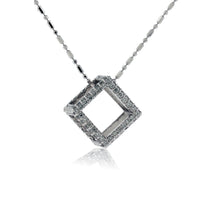 Diamond 3D Style Box Cube Pendant - Park City Jewelers
