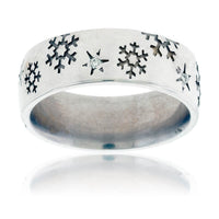 Diamond Accented Snowflake Band - Park City Jewelers
