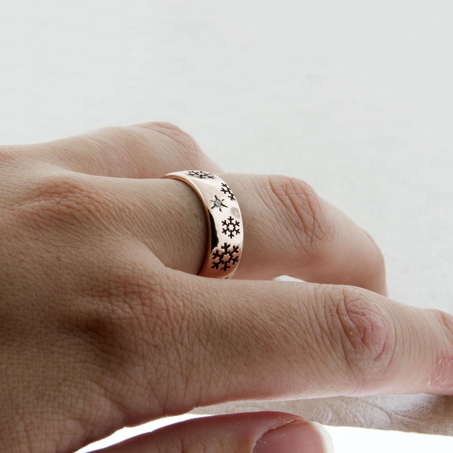 Diamond Accented Snowflake Band - Park City Jewelers