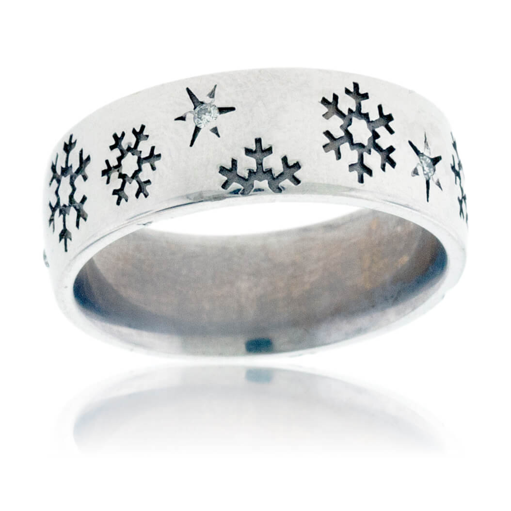 Diamond Accented Snowflake Band - Park City Jewelers