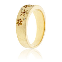 Diamond Accented Snowflake Flurry Style Band - Park City Jewelers