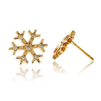 Diamond Accented Snowflake Stud Earrings - Park City Jewelers