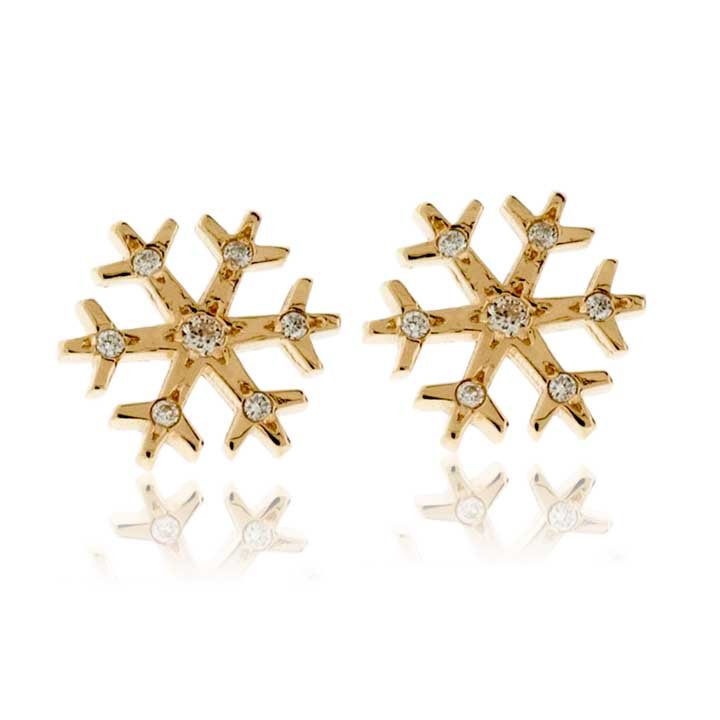 Diamond Accented Snowflake Stud Earrings - Park City Jewelers