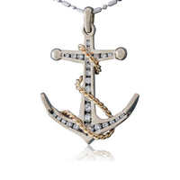 Diamond Anchor and Golden Rope Necklace - Park City Jewelers