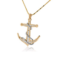 Diamond Anchor and Golden Rope Necklace - Park City Jewelers