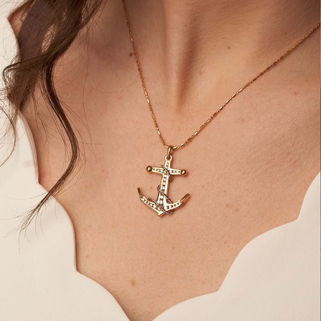 BRAVE NEW Gold Steel Titanium Jewelry Retro Nautical Rope Anchor Pendant  Necklace Sailor Chain for Men&Womens : Amazon.in: Fashion