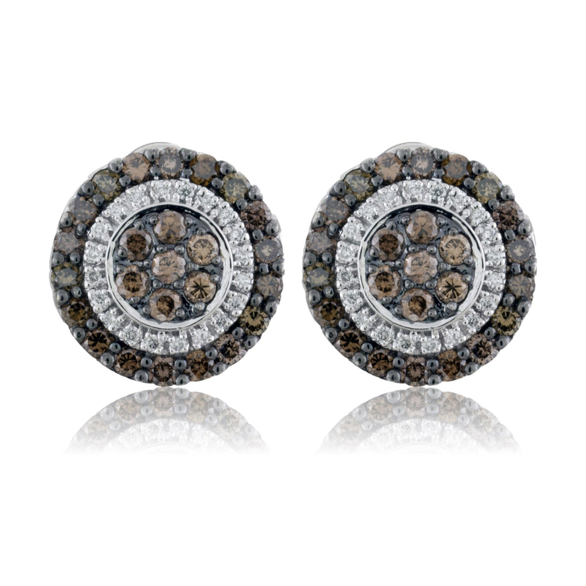 Diamond and Cognac Diamond Stud Earrings - Park City Jewelers